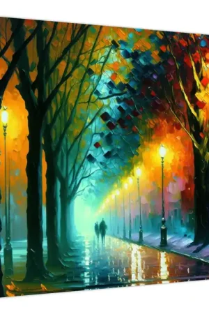 Schilderij - Nachtwandeling Premium