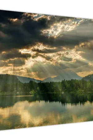 Schilderij - Meer met zonnestralen Oferta limitowana