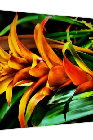 Schilderij - Oranje bos bloemen Zwrot pieniędzy