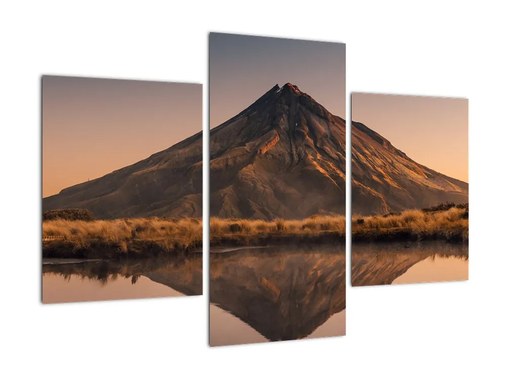 Najlepsza cena Schilderij - Weerspiegeling van de Taranaki berg, Nieuw-Zeeland