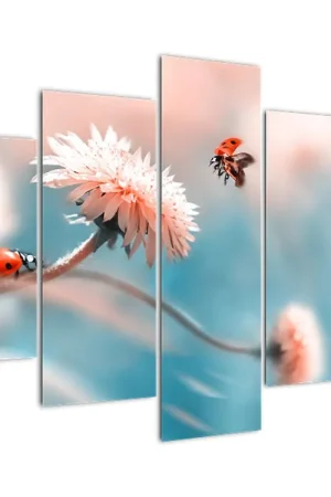 Rabat Schilderij - Lieverheersbeestjes op een bloem