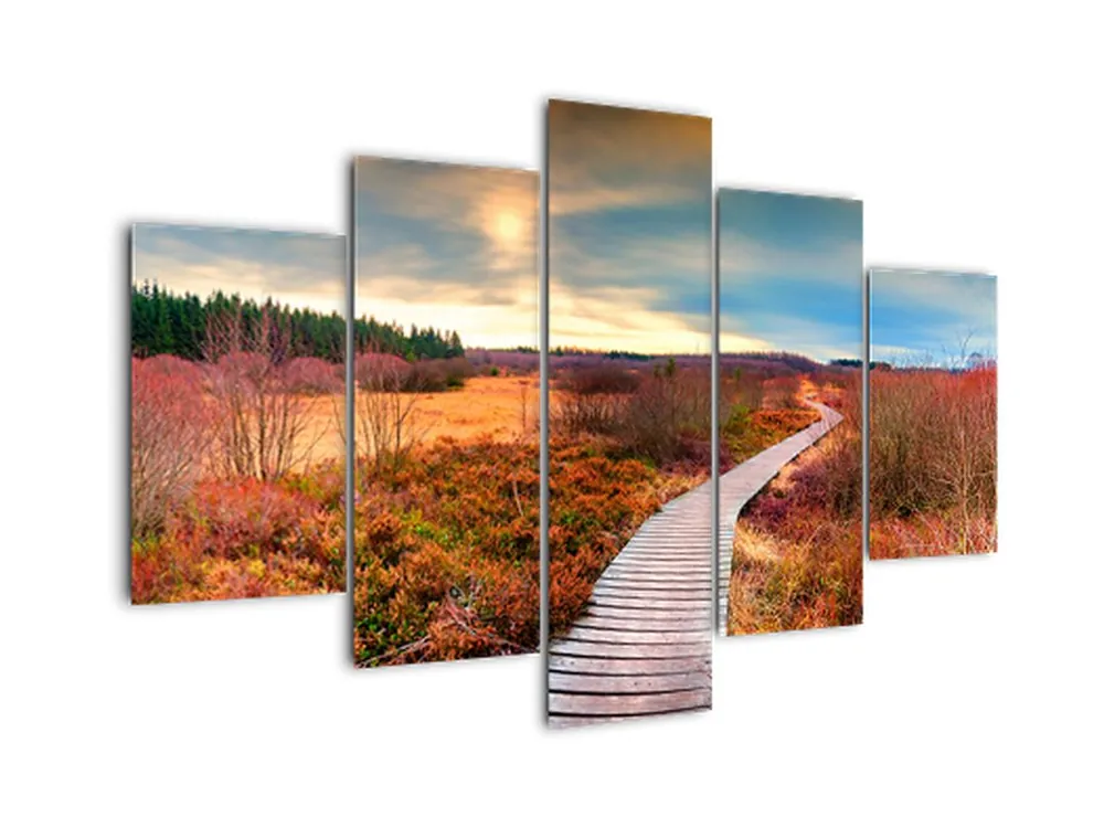 Kup teraz Schilderij - Weg door het herfstlandschap