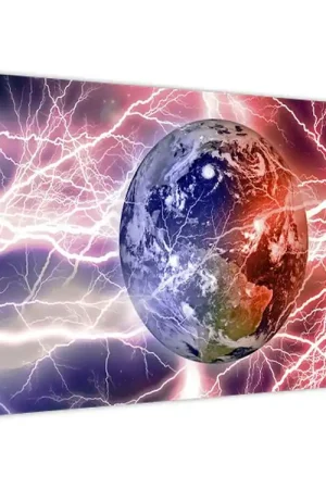 Schilderij - Aardbol onder stroom Kup teraz