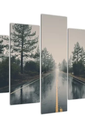 Schilderij - Weg in de regen Wyprzedaż