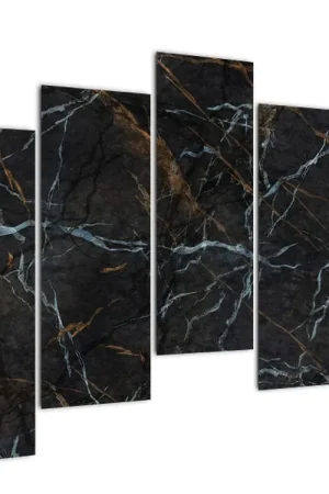 Schilderij - Zwart marmer Wysoka jakość
