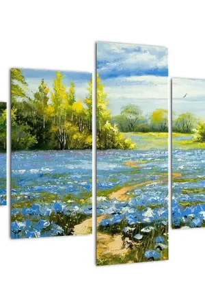 Schilderij - Weggetje in het veld, olieverfschilderij Rabat