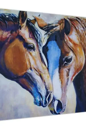 Schilderij - Verliefde paarden Tani