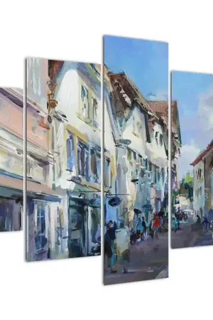 Schilderij - Steegje in een oude stad, oliverfschilderij Nowość