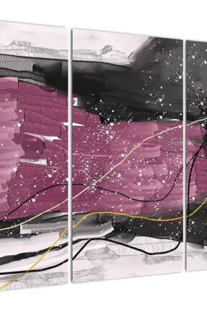 Schilderij - Roze en zwarte abstractie Zwrot pieniędzy