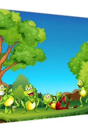 Ostatnia szansa Schilderij - Vrolijke kikkers