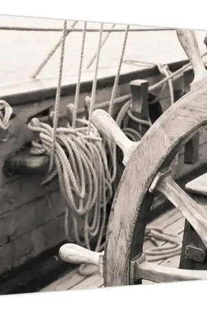 Schilderij - Zeilboot roer Wysoka jakość