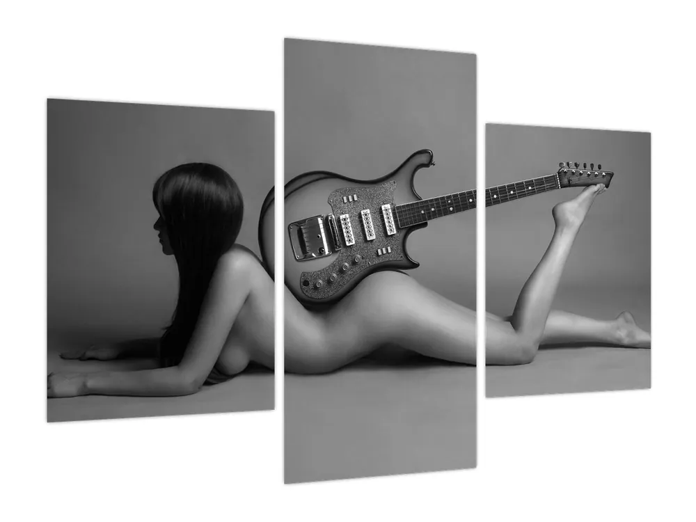 Schilderij - Vrouw met gitaar Autentyczny