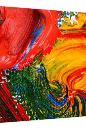 Schilderij - Abstractie blauwen met een penseel Kup teraz