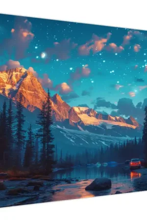 Szybka dostawa Schilderij - Kamperen in de bergen