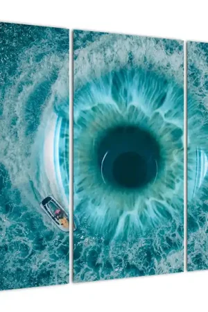 Schilderij - Zee met bootje Rabat