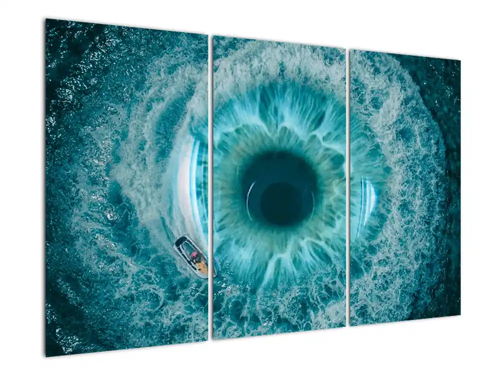 Schilderij - Zee met bootje Rabat