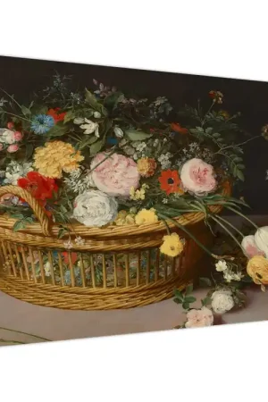 Schilderij - Jan Brueghel the Elder, Flowers in a Basket and a Vase, reproducties Oferta limitowana
