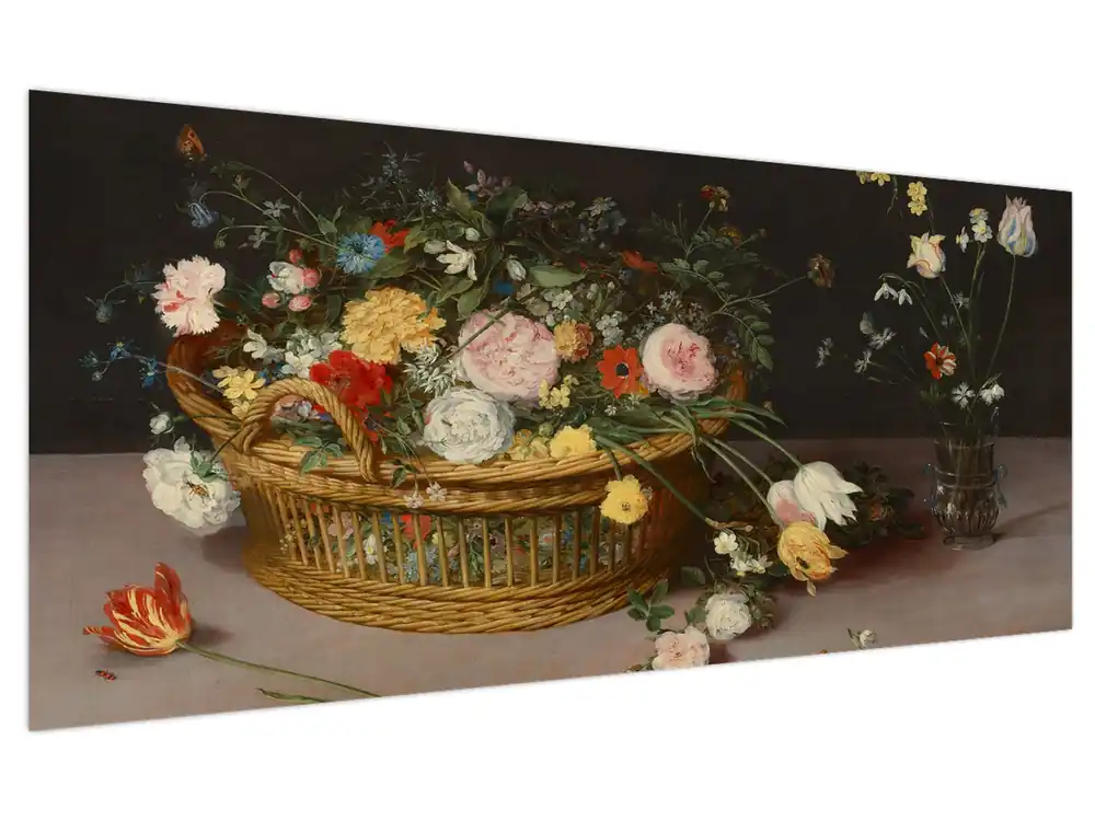 Schilderij - Jan Brueghel the Elder, Flowers in a Basket and a Vase, reproducties Oferta limitowana