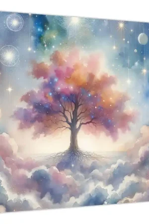 Schilderij – Levensboom in de wolken Wysoka jakość