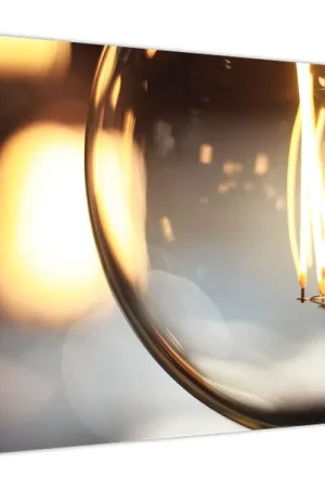 Schilderij - Brandende gloeilamp Popularny