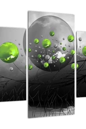 Schilderij - Groene abstracte ballen Zamów teraz