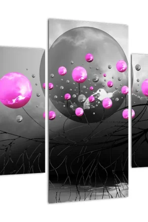 Autentyczny Schilderij - Roze ballen