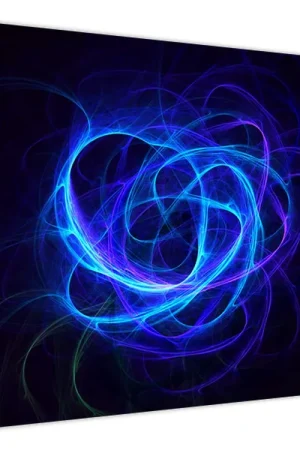 Schilderij - Blauw abstract kluwen Tylko dziś