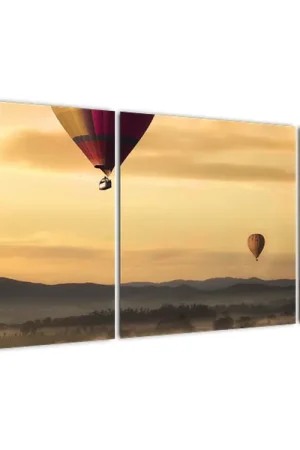 Schilderij - Vliegende luchtballons Autentyczny