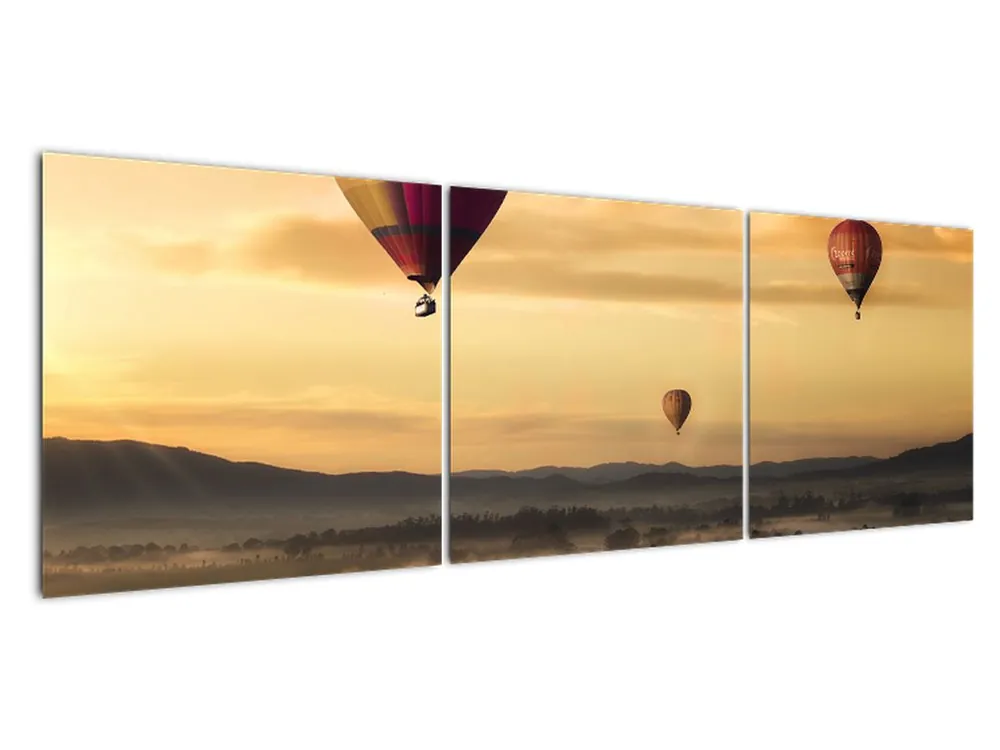 Schilderij - Vliegende luchtballons Autentyczny