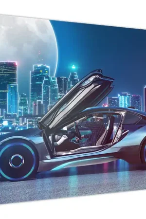 Kup teraz Schilderij - Raceauto in de nacht