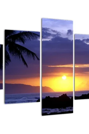 Bezpieczna płatność Schilderij - Zonsondergang boven de zee