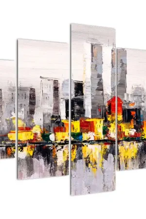 Schilderij - Geschilderde grote stad Rabat