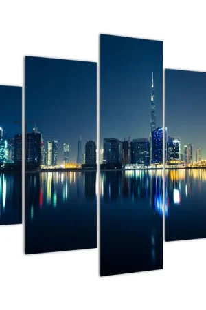 Schilderij - Stad bij nacht Ekspresowa dostawa