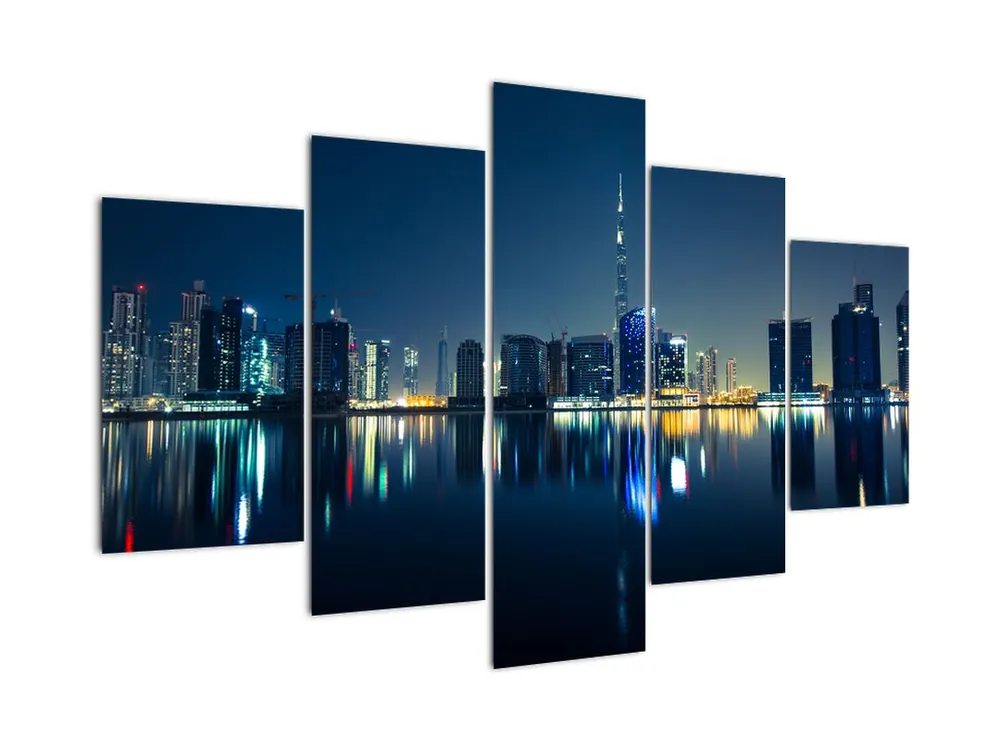 Schilderij - Stad bij nacht Ekspresowa dostawa