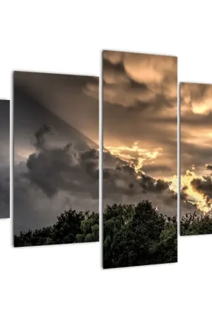 Schilderij - Bos en wolken Kup teraz