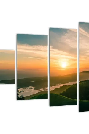 Nowość Schilderij - Zonsopgang boven de zee