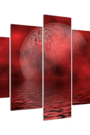 Schilderij - Maan in de waterspiegel Premium