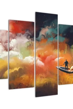 Schilderij - Man zweeft door het heelal Kup teraz