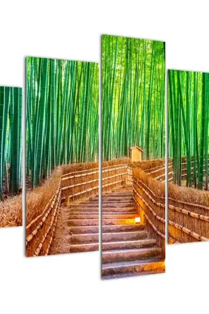 Schilderij - Bamboebos in Japan Nowość