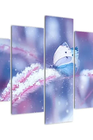 Autentyczny Schilderij - Vlinders in de winter