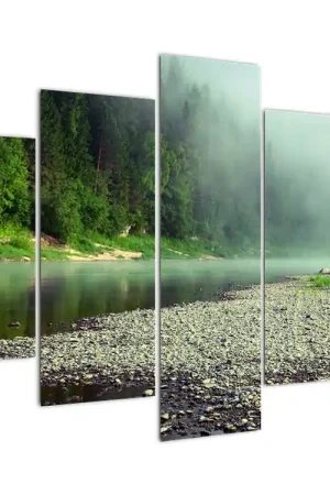 Zwrot pieniędzy Schilderij - Rivier bij bos