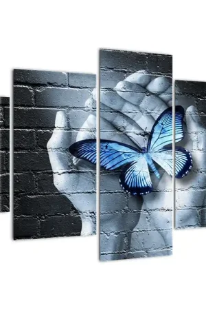 Schilderij - Vlinder aan de muur Oryginalny