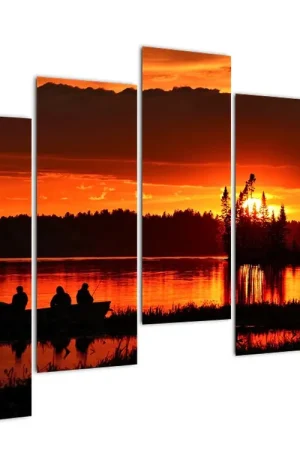 Nowość Schilderij - Vissers op het meer