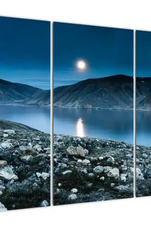 Niska cena Schilderij - Landschap bij nacht, IJsland
