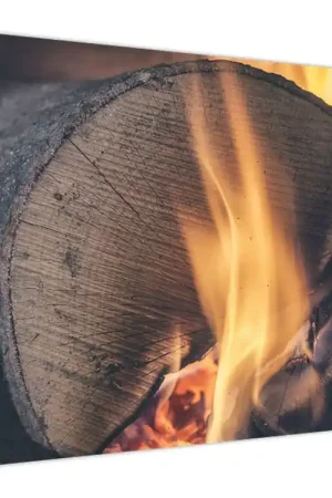 Premium Schilderij - Brandend hout