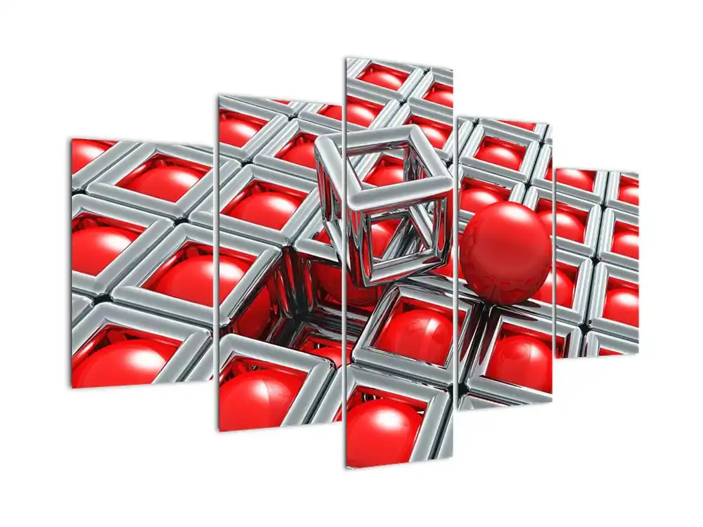 Schilderij - 3D metallieke abstractie Rabat