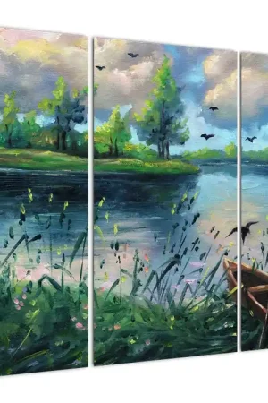 Ekspresowa dostawa Schilderij - Olieverfschilderij, Zomeravond aan het meer