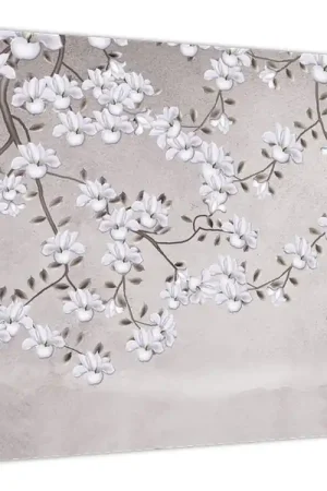 Schilderij - Bloemen in een grijs landschap Tani