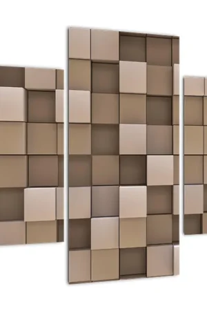 Schilderij - Beige kubussen Nowość