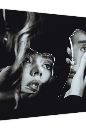 Schilderij - Blik in de spiegel Wyprzedaż